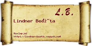 Lindner Beáta névjegykártya